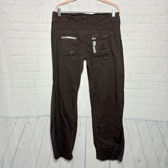 NEW Johnny Was Pete & Greta brown wide leg utility cargo pants size 6 - Picture 11 of 11